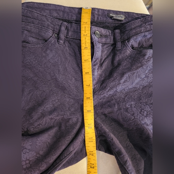 Club Monaco Black Floral Brocade Jeans Pants sz 8 Preppy Flower lace - Picture 6 of 8